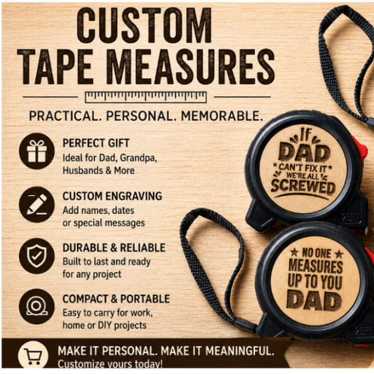 Personalized Engraved Tape Measure for Dad – Custom Gift for Grandpa, Papa, Carpenter &amp; Handyman – Father’s Day Tool Gift for Him